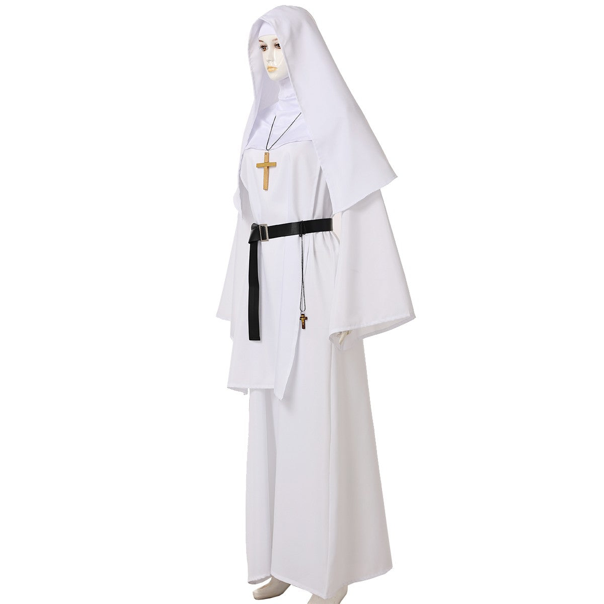 Nun Dress Halloween Costume for Women Scary Cosplay Mary Priest Dresses