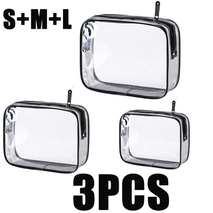 1/3pc Travel Organizer Bath Toiletry Wash Storage Bag Multifunction Large Capacity Waterproof Transparent With Zipper Women Gift