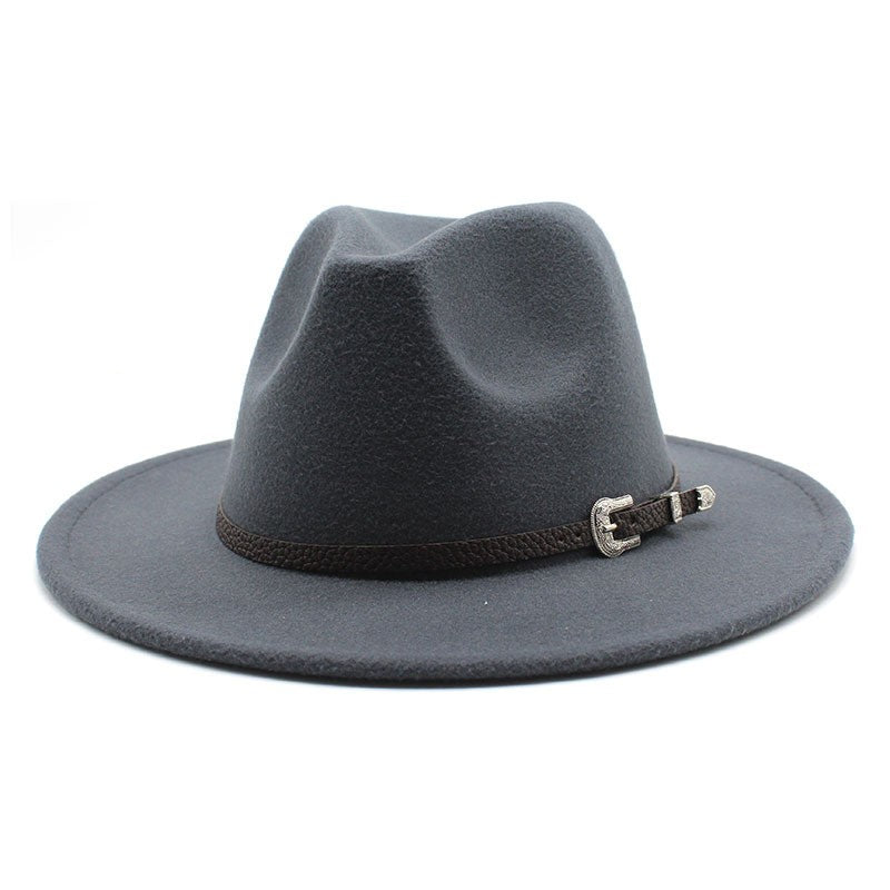 British Style Felt Jazz Fedora Hat 59-61CM Size Panama Trilby Hats For Women Men Gentleman Wedding Party Hat