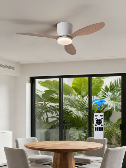 Ceiling Fan With Light,42 Inch Low Profile Ceiling Fan with remote control, For Indoor and Covered Outdoor