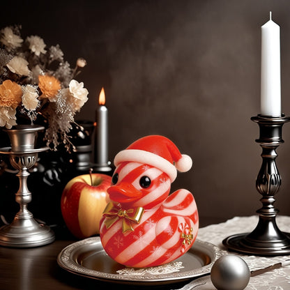 Creative Christmas Cute Duck Ornaments Xmas Festive Home Party Decoration Resin Lovely Gift For Home Office Tabletop Ornament