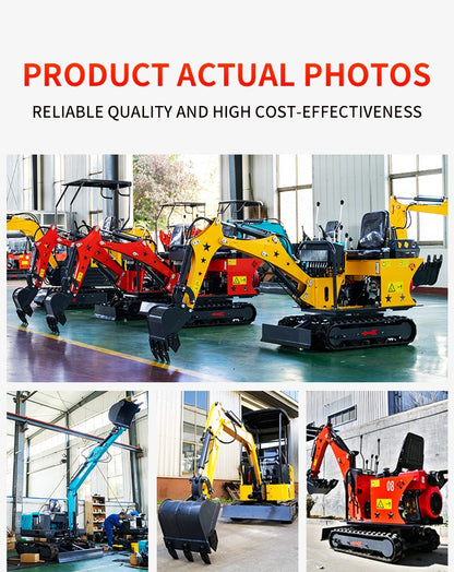 Mini Escavadeira Diesel Personalizada 1600kg para Agricultura, Pomar, Vala, 1ton, 1.6ton