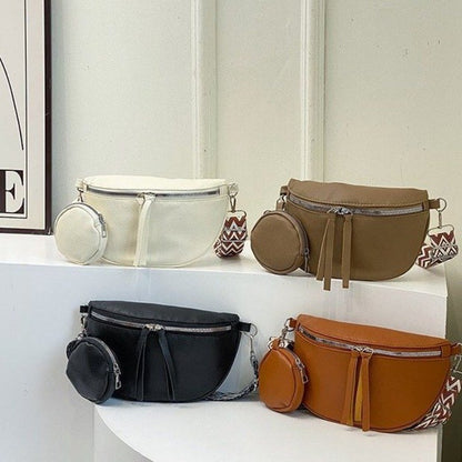 Luxury Genuine Leather Woman Chest Bag High Quality Cow Leather Women's Crossbody Bag With Small Purse Female Handbags Waist Bag