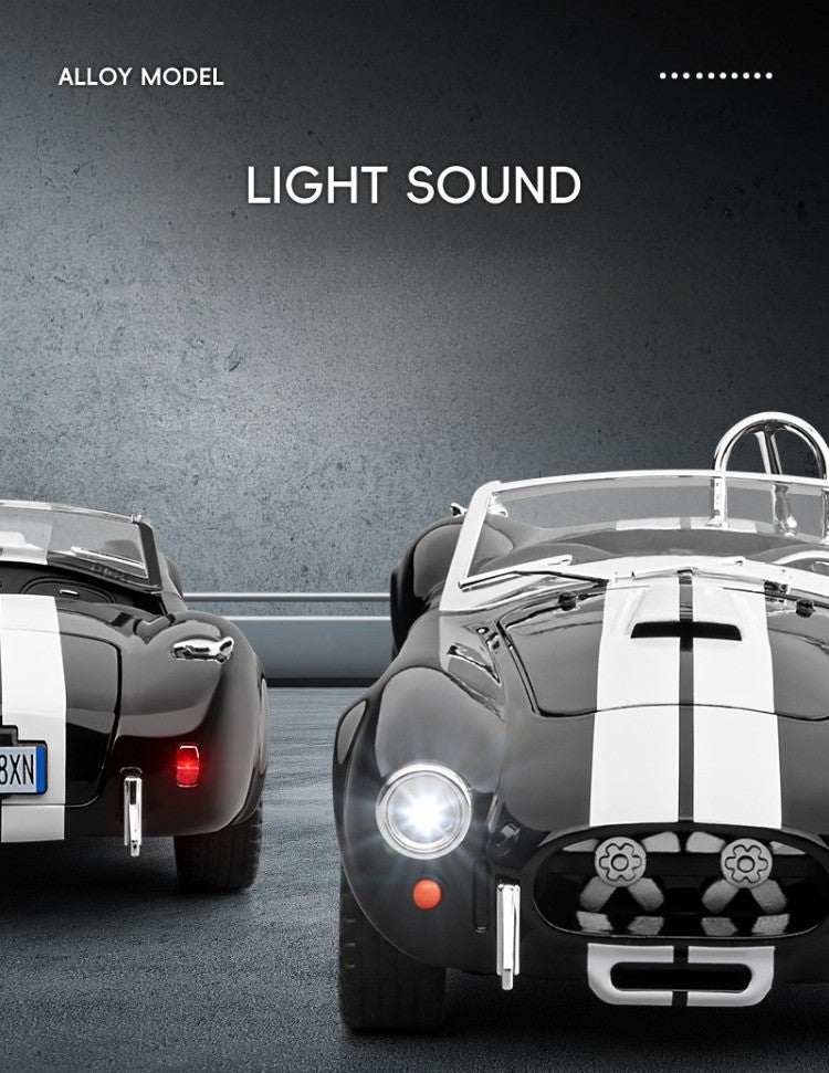 Simulação 1:22 Clássico Shelby AC Cobra Carro de Liga Leve com Luzes e Sons Colecionável Miniatura de Metal Diecast Voiture