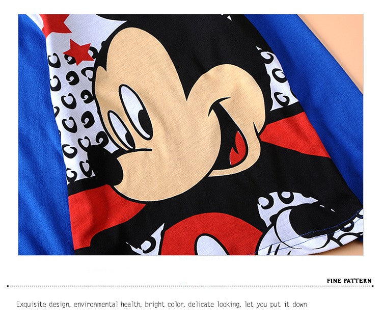 New Spring Autumn Classics Blue Mickey Children's Clothing Sets Girl Boy Sleepwear Clothes Kids Pajamas Set Baby Girls Pyjamas