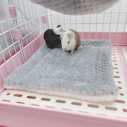 Rede de estimação quente de inverno, rede de hamster de pelúcia espessa de camada dupla, chinchila, porquinho da índia, furão, saco de dormir, gaiola suspensa de hamster