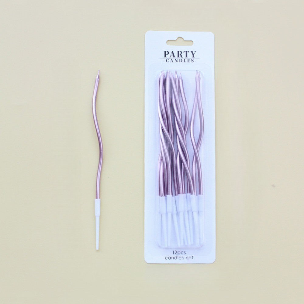 6/12/48pcs Birthday Candles Spiral Cake Candles  Long Thin Cake Candles For Wedding Party And Cake Decoration