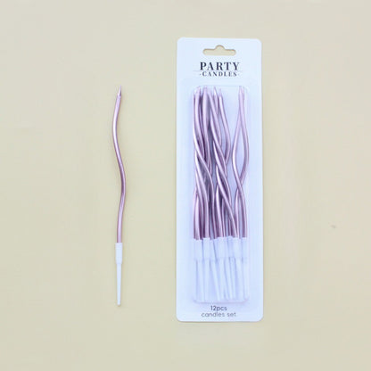6/12/48pcs Birthday Candles Spiral Cake Candles  Long Thin Cake Candles For Wedding Party And Cake Decoration