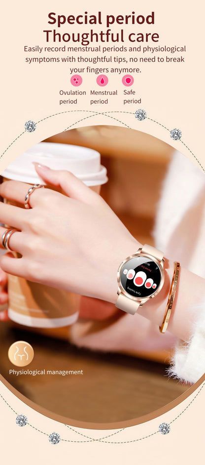 2026New Ultra Slim 1.32" HD AMOLED SmartWatch Women's Screen Always Display Time Heart Rate Calls HD High-end Fashion Smartwatch