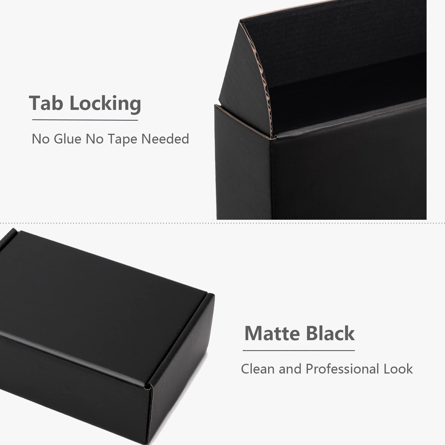 50pcs Christmas Black Shipping Boxes Bulk 6x4x2 Inch Small Corrugated Cardboard Mailer Boxes for Small Business Gifts Jewelry