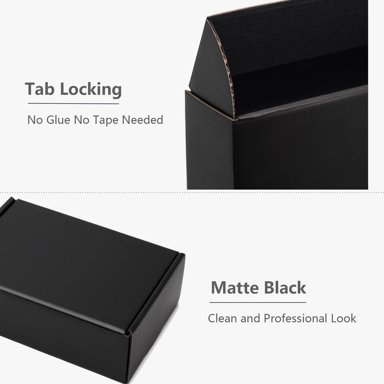 50pcs Christmas Black Shipping Boxes Bulk 6x4x2 Inch Small Corrugated Cardboard Mailer Boxes for Small Business Gifts Jewelry