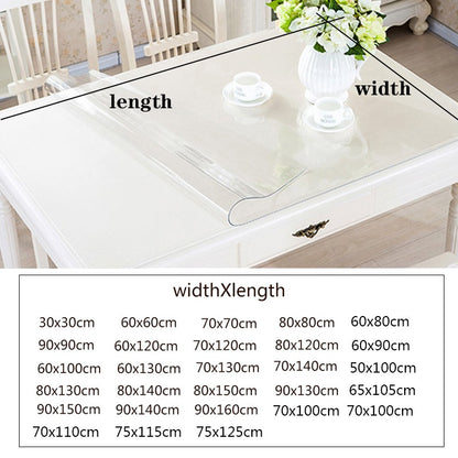 Transparent PVC Tablecloth Waterproof Kitchen Tablecloth Pad Glass Soft Cloth Tableclot Oil-Proof Table Mat Table Cover