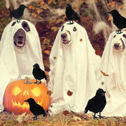 3/4/6Pcs Simulation Black Crow Animal Model Artificial Crow Black Bird Raven Home Decoration Party Prop Garden Decor 20x9x6cm