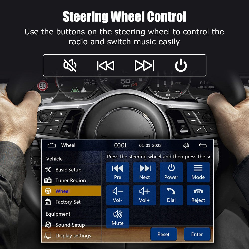 ESSGOO 7 Inch Car Stereo Radio Carplay Android Auto  2 DIN AUX FM Bluetooth USB TF Touchscreen Mirror Link
