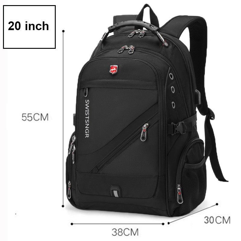 Mochila Masculina Antifurto Impermeável para Notebook de 17 polegadas com Carregamento USB, Mochila de Viagem de Negócios e Escolar Masculina