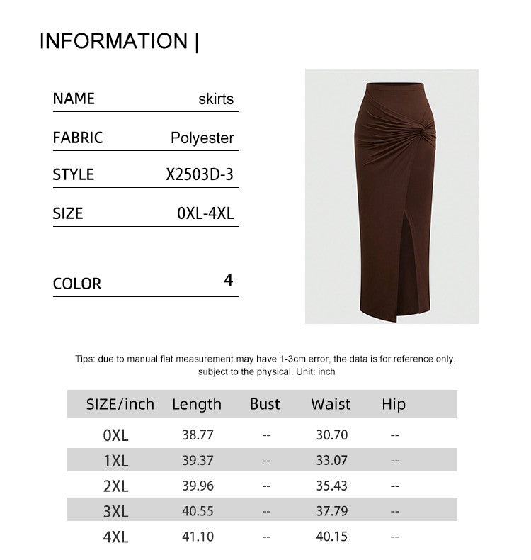 plus Size Elegant Halter Long Dress for Women Twisted Design Slit Skinny Casual Pure Color Holiday Mature Women's Fashion