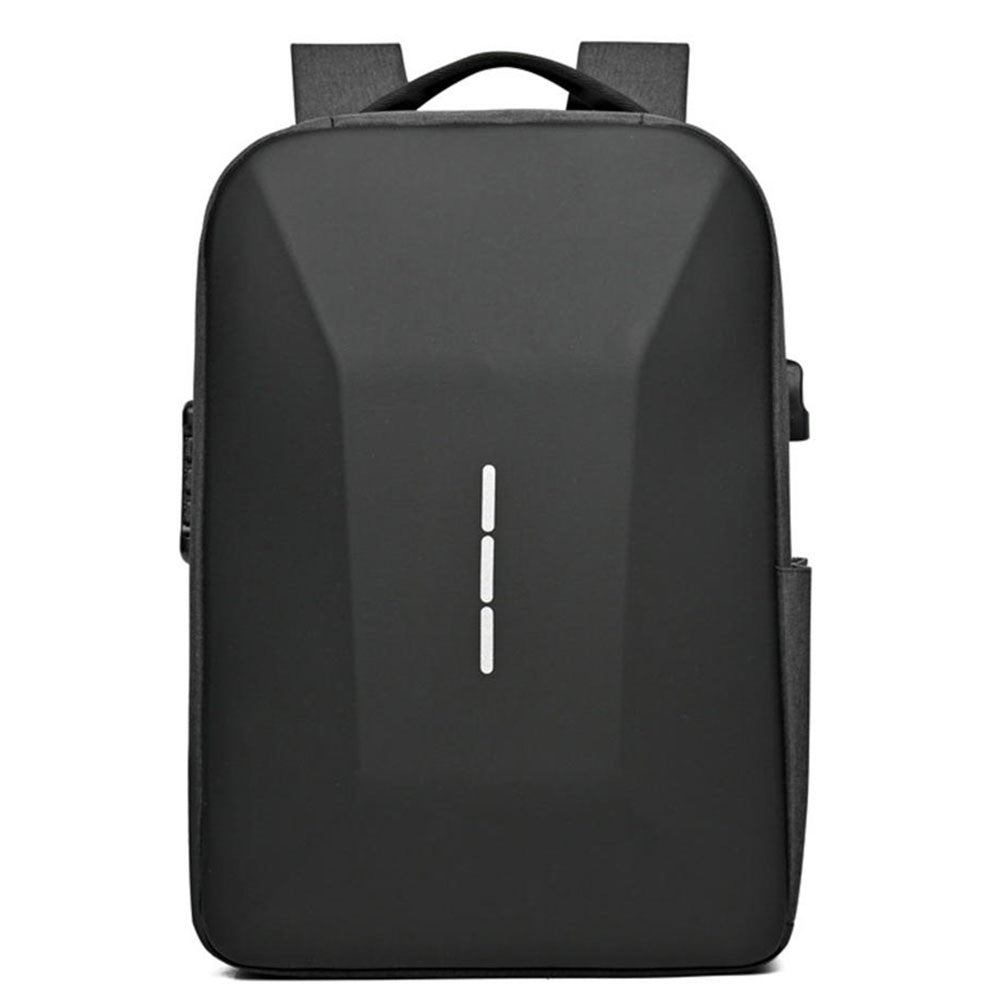 Mochila Masculina Casual Portátil Grande Capacidade com Zíper, Senha Segura, Impermeável, Porta USB para Carregamento e Compartimento para Laptop