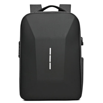 Mochila Masculina Casual Portátil Grande Capacidade com Zíper, Senha Segura, Impermeável, Porta USB para Carregamento e Compartimento para Laptop