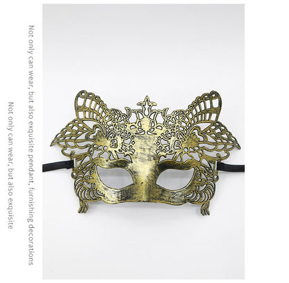 1pc Amazing Mask Antique Gold and Silver Jazz Flat Head Mask Ball Party Gathering Men and Women Cosplay Half Mask Decoration