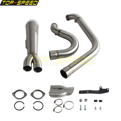 For Harley Dyna Wide Glide EFI FXDWGI FXDWG Motorcycle 2-in-1 Full Complete Exhaust System Stainless Steel Exhaust Muffler Pipe