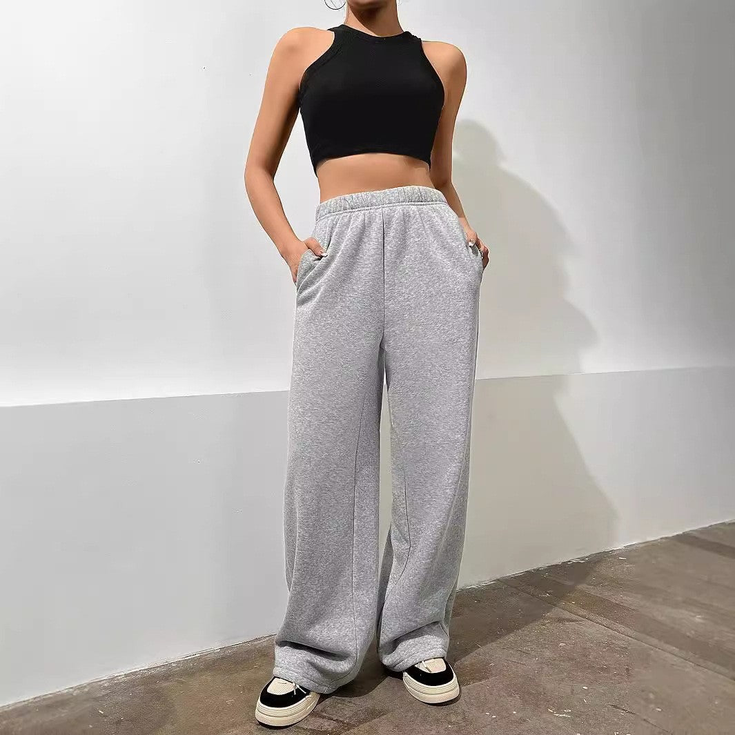 Women's Clothes Pants New Women's Velvet Warm Trousers With High Waist And Drape For Casual Sports Daily Wear Y2k Pants Trousers