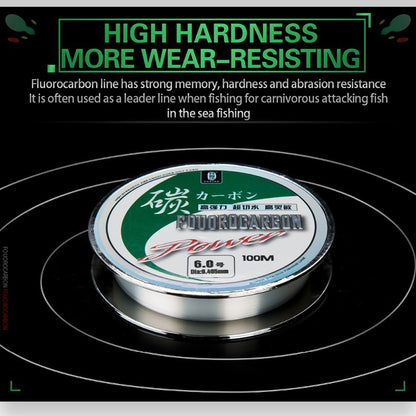 ZUKIBO 50M100M Linha de Pesca 100% Fluorocarbono Fibra de Carbono Japonesa Importada 1-25kg Monofilamento Sinking Line Pesca Marítima