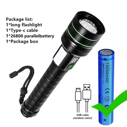 Super Bright Spotlight Long Range LED Flashlight With 26800 Parallel Battery Rechargeable Lamp Tactical Torch Waterproof Lantern