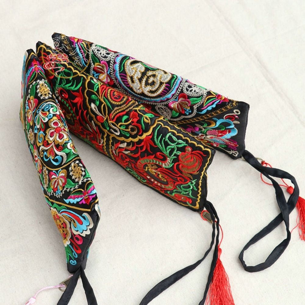 Ethnic Embroidered Small Flap Women  Handbag Coin Purse Lady Clutch Butterfly Flower Bags