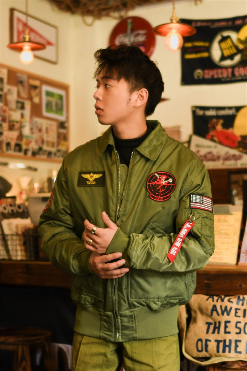 TOP GUN CWU-45P Plus Size Waterproof Outdoor Motorcycle Puffer Black Bomber Varsity Jacket Men Womens Thick Winter Coat