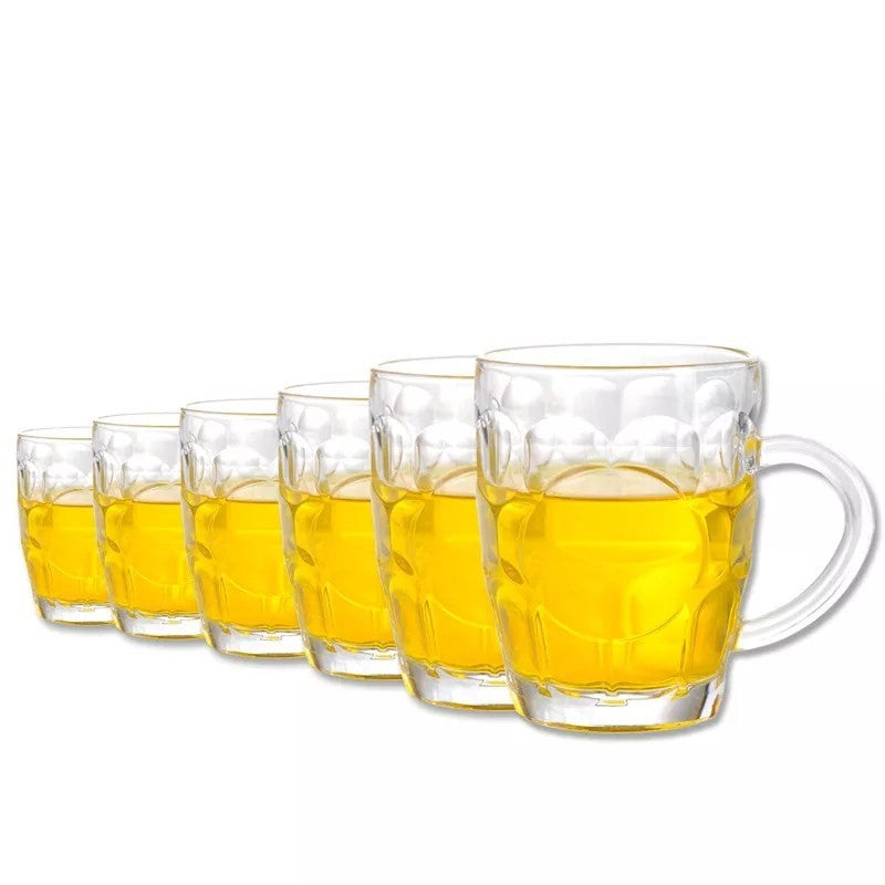 2 Peças de Copos de Vidro Engrossados Transparentes 260ml Caneca de Cerveja com Alça para Bar Festa em Casa Copo de Chá Copos de Água Copo Pequeno de Chopp