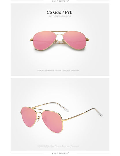 KINGSEVEN Pilot Alloy Men‘s Sunglasses Polarization UV400 Anti-reflection Full Frame Parsnip Glasses Women Retro Luxury Eyewear