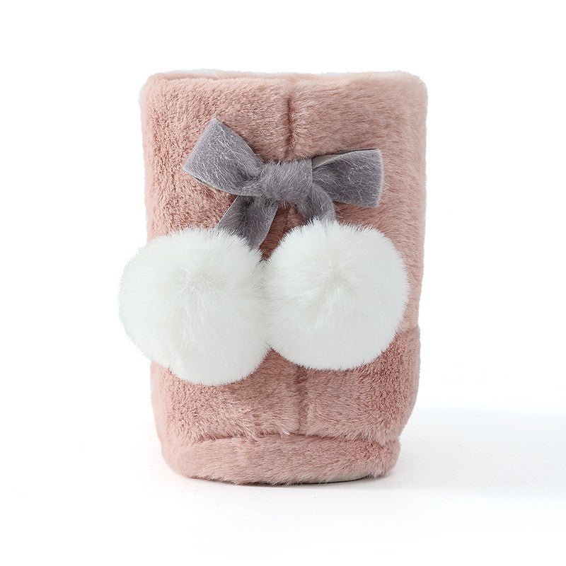 Gacimy Women's Winter Plush Snow Boots Outdoor Non-slip Casual Furry Cotton Boots Indoor Warm Cozy House Shoes Fuzzy Flat Boots