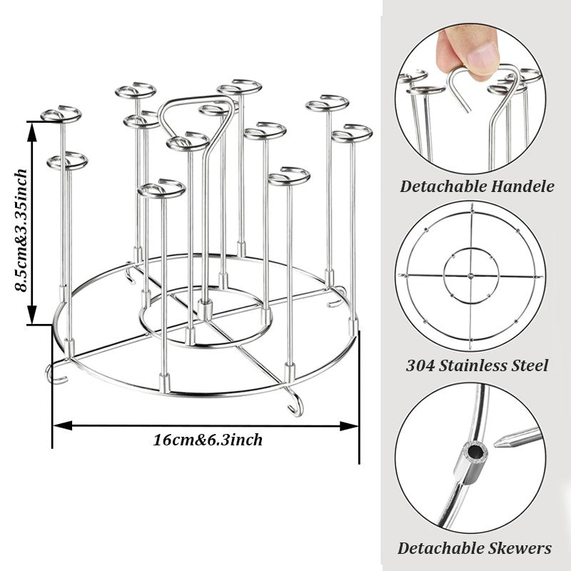 12Pcs Stainless Steel Air Fryer Oven  Barbecue Stick Kitchen BBQ Skewer Grill Reusable Baking Stick Needle Kebab Cooking Tool