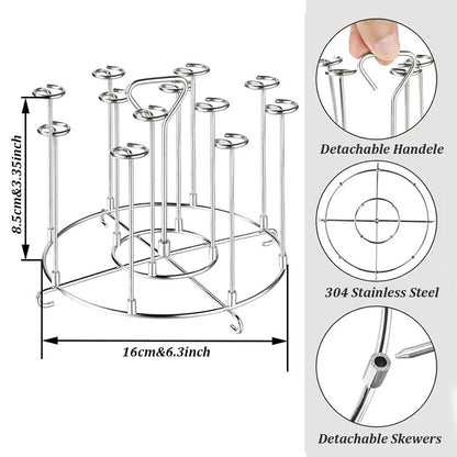 12Pcs Stainless Steel Air Fryer Oven  Barbecue Stick Kitchen BBQ Skewer Grill Reusable Baking Stick Needle Kebab Cooking Tool