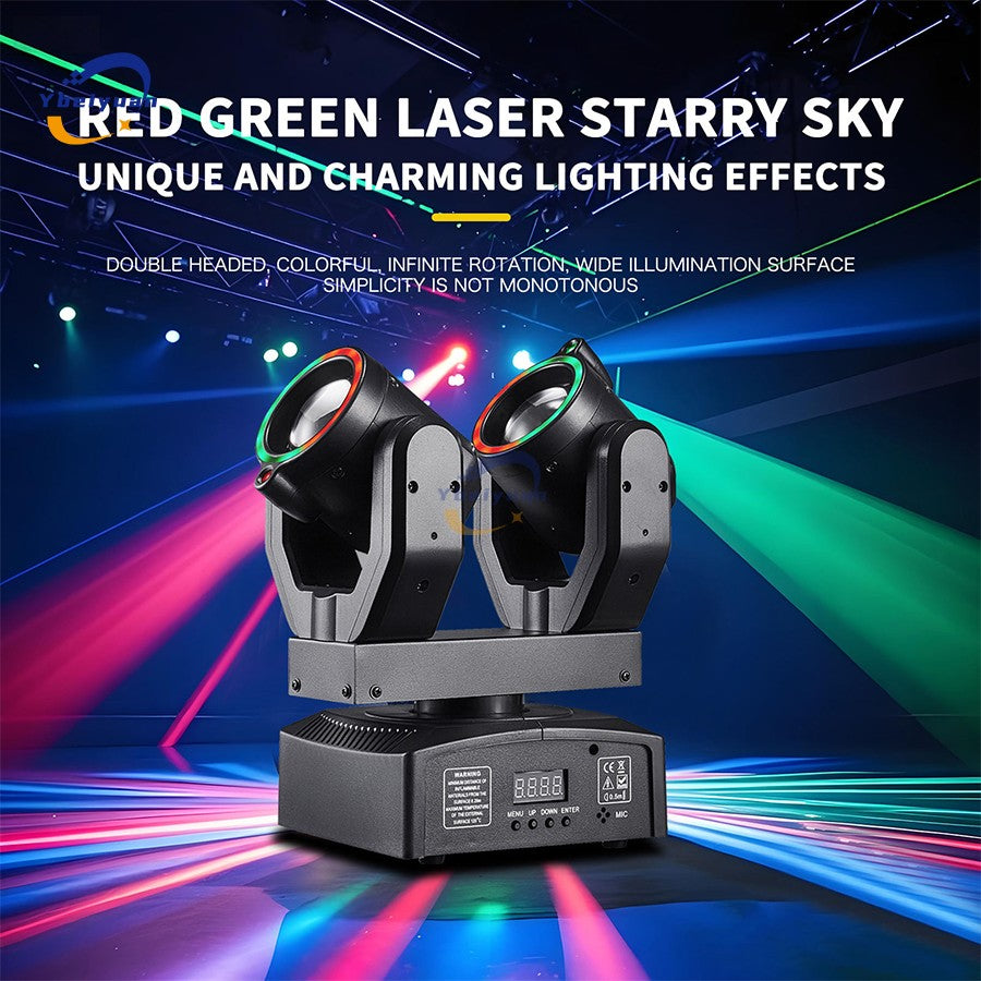 New Double Head Moving Head Beam Light With Aperture Remote Control DMX512 DJ Disco Bar Christmas Birthday Party Effect Light