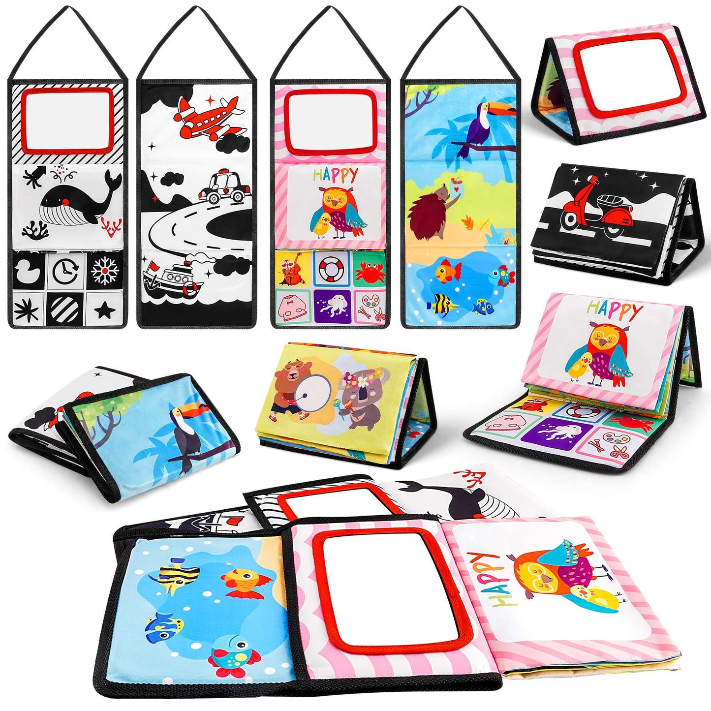 Black and White Newborn Mirror Toys BabyTummy Time for Babies MontessoriDevelopment Crawl High Contrast ActivitySensory Toy