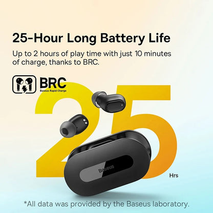 Baseus Bowie EZ10 Earphones Wireless Bluetooth 5.3 0.06' Low Latency TWS Headphone with Dual Microphones Headset HD Call Earbuds