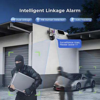 10x Zoom 4G SIM Solar Camera Outdoor 6K 12MP Three Lens HD Night Vision IP Surveillance Camera Security Protection  PTZ CCTV Cam