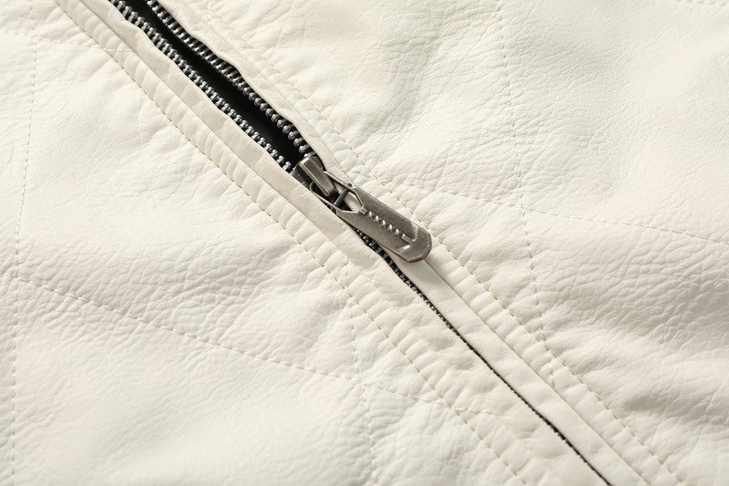 Men's Leather Bomber Jacket Windproof and rainproof Scorpion Embroidery Hooded Jacket PU Leather Winter, Drive