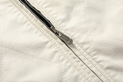 Men's Leather Bomber Jacket Windproof and rainproof Scorpion Embroidery Hooded Jacket PU Leather Winter, Drive