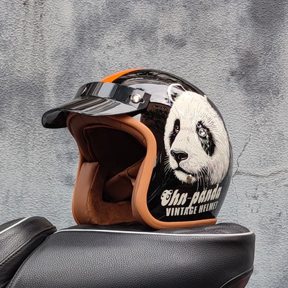 Capacete de motocicleta retrô semiaberto acessórios para motocicleta cross-country capacete de motocicleta 3/4 capacete retrô de inverno