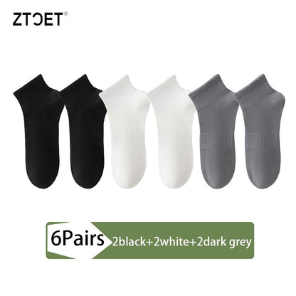 6Pairs Men Socks Combed Cotton Mesh Breathable Odor proof and antibacterial Spring Summer for Male sock New High Quality Man