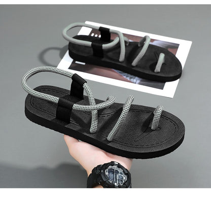 Summer Casual Durable Slippers,Men's Summer Slip-on Anti-slip Outdoor Casual Sandals,Flip-flops for The Beach with Open Toes