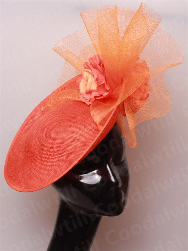 Fascinator Feminino Azul Marinho Chic Chapéu Elegante para Royal Ascot Millinery Noiva Casamento Coquetel Acessórios de Cabelo Véus e Acessórios para Cabeça