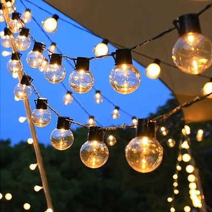 1PC 10/20LED Solar Light String, Outdoor Courtyard Waterproof G40 Spherical Light, Suitable For Garden Wedding Party Decoration