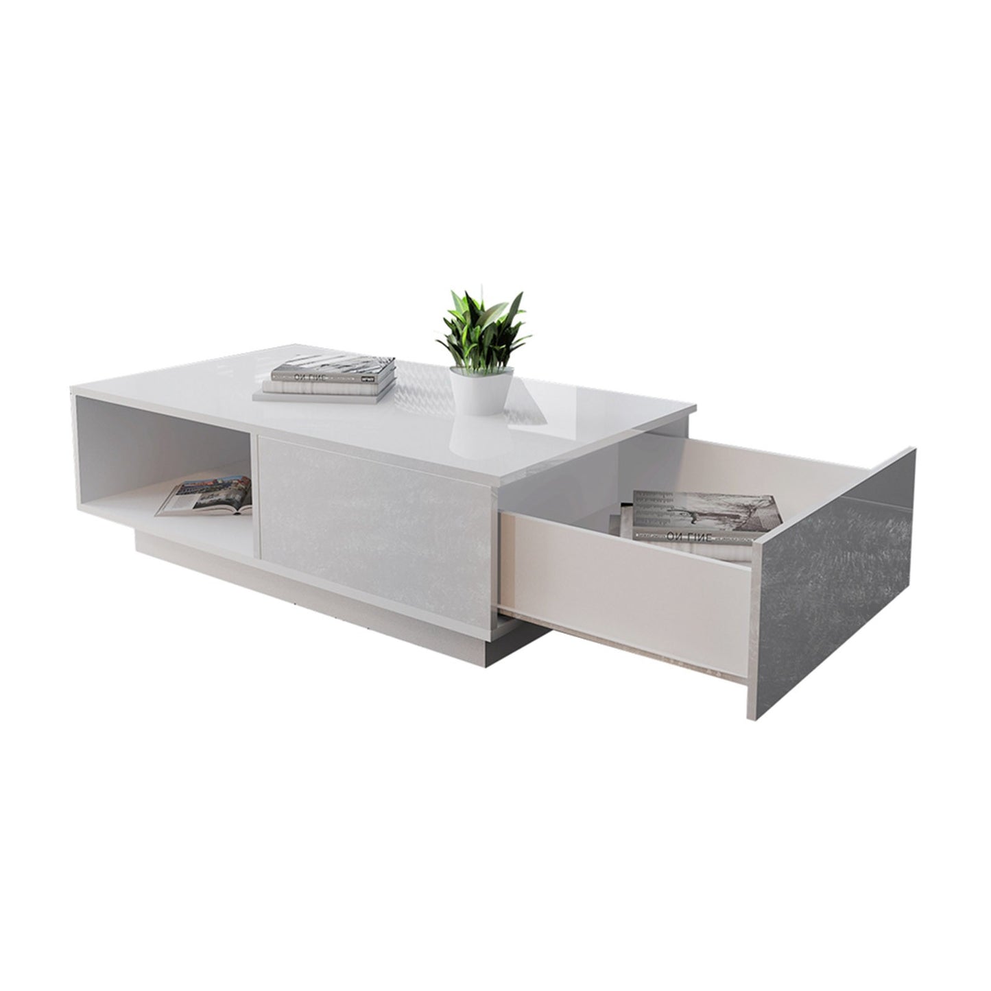 Coffee Table Living Room Table Storage Table Tea Table Modern High Gloss Rectangular Coffee Table Tea Table Storage Living Room