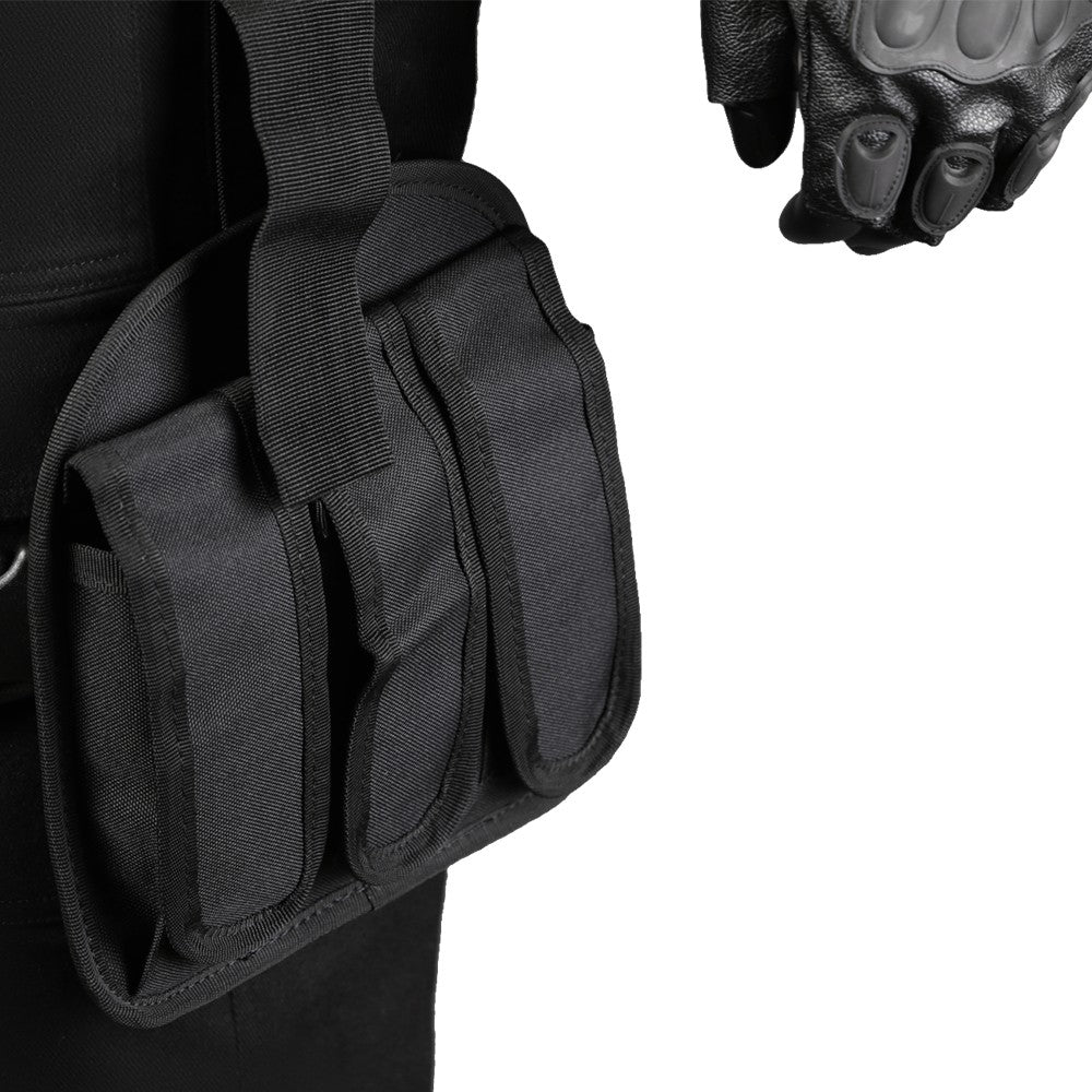 Carnival Game Leon Kennedy Costume RE Accessories Utility Belt With Bags Hero  Cosplay T-Shirt Officer Armpit Holster Halloween