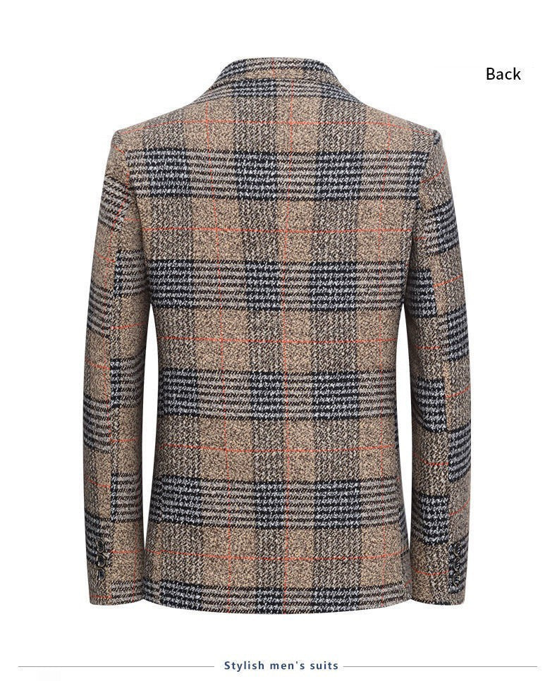 Classic Men's Suit Jacket England Plaid Blazers High Quality Business Causal Suit For Men Clothing Conjuntos De Blazer A2F1732