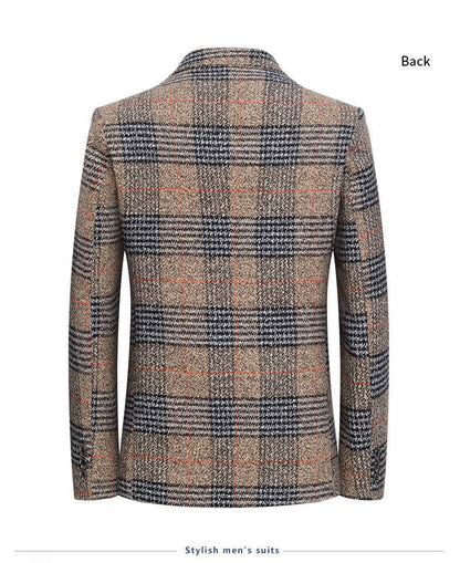 Classic Men's Suit Jacket England Plaid Blazers High Quality Business Causal Suit For Men Clothing Conjuntos De Blazer A2F1732