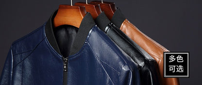 Plus Size 8XL Trendy Men's PU Leather Jacket Stand Collar Motorcycle Coat Casual Biker Jacket Men's Fashion Outerwear Streetwear